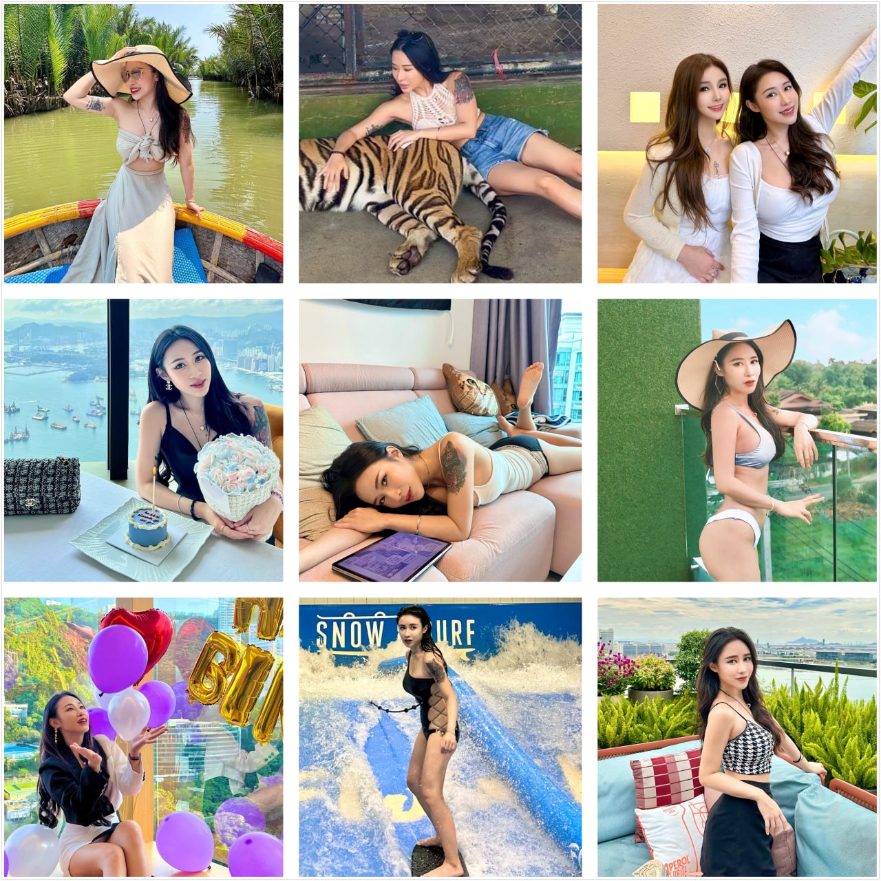 编号 mn145  #香港 #性感 大胸美女 生活日常 朋友聚会 下午茶 旅游 冲浪 自拍  2719 张照片 179 个视频 #有ig