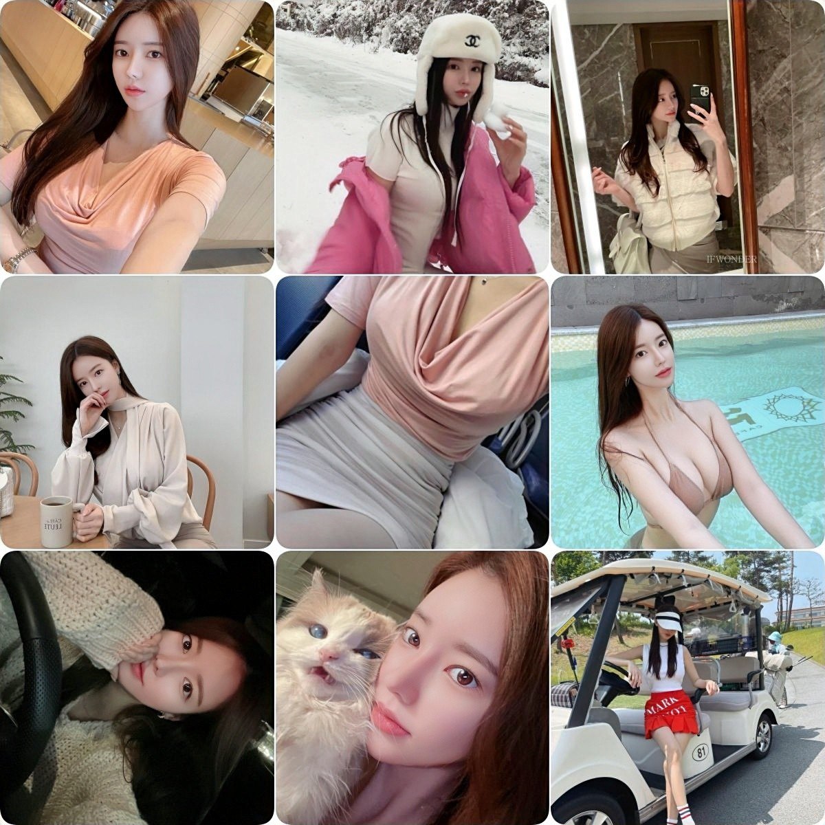 编号WE25  地址：#韩国  有自拍视频 有打高尔夫照片 有车里照片 有自拍照片 有生活素材 有游泳照片 有家里自拍照片 照片：2058张 视频：71个 （有ig）