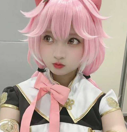 B站知名Coser 长不高的萝卜 双马尾JK装主动