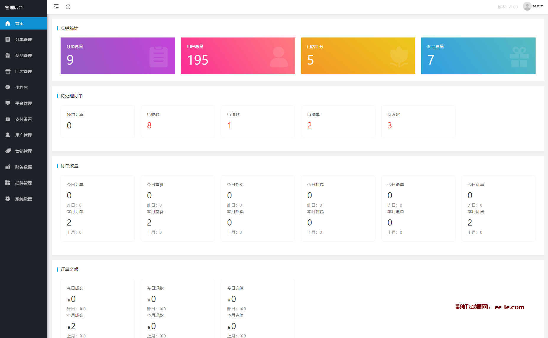 最新扫码点餐外卖货配送餐饮小程序系统源码 开源版
