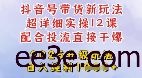 2025全新升级抖音带货玩法，一天纯利四位数，从剪辑到选品再到发布投流，超详细玩法揭秘
