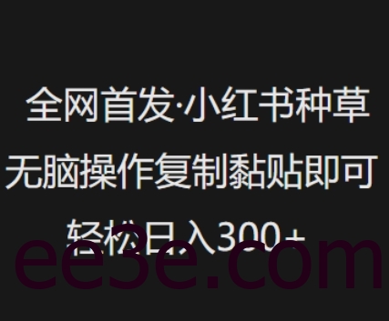 全网首发，小红书种草无脑操作，复制黏贴即可，轻松日入3张