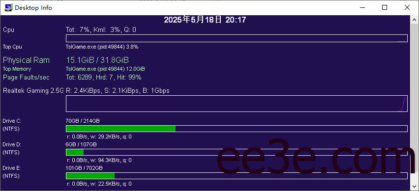 Desktop Info(桌面上显示实时系统信息) v3.20.4 绿色版