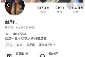 快手百万粉丝丝爷