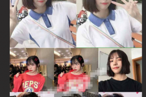 抖音甜美女大学生 短发女神一对一 青春气息满满