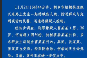 男子持榔头当街追砸女子! 浙江桐乡男子用榔头多次锤击女律师头部 群众合力制服男子【现场完整视频】