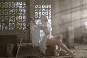 镜酱 2B小姐姐白色婚纱