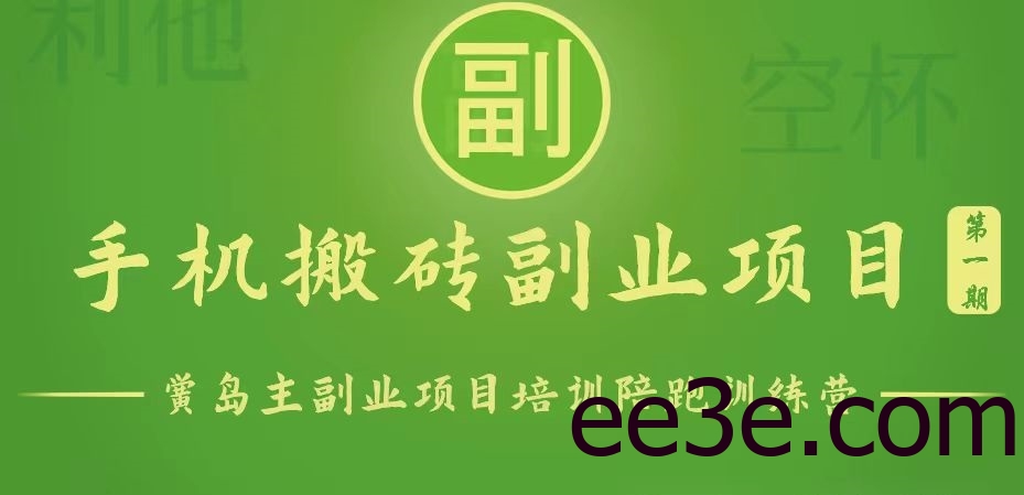 手机搬砖小副业项目训练营1.0，能用手机做的简单小副业