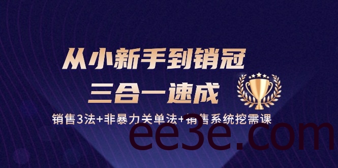 从小新手到销冠三合一速成：销售3法+非暴力关单法+销售系统挖需课 (27节)