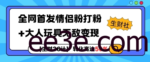 【生财36计】全网首发情侣粉打粉+大人玩具无敌变现