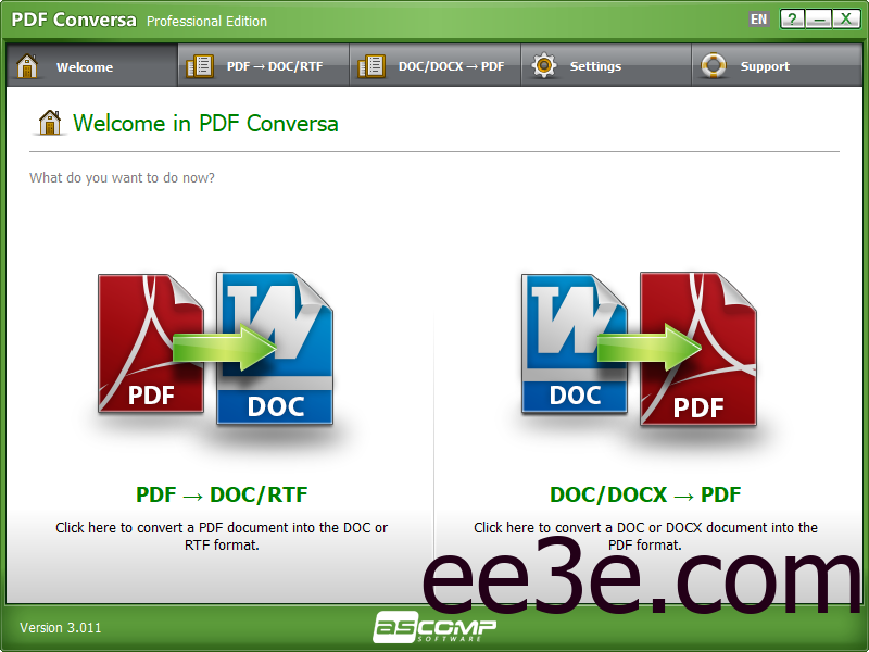ASCOMP PDF Conversa Pro PDF转换工具 v3.011 便携版