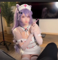 鸡教练Fansly独享完整版 原神刻晴护士Cos 粘浊的润滑液手丝